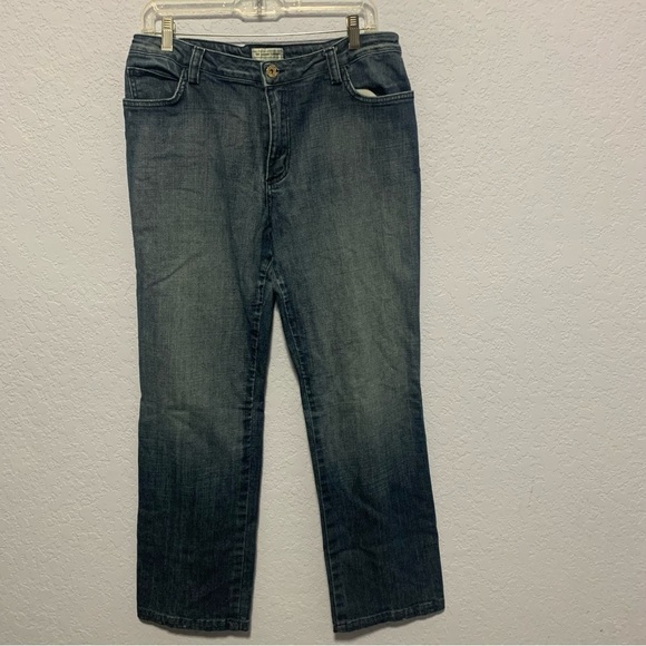 St John Sport High Rise Stretch Straight Leg Distressed Jeans - Picture 1 of 7